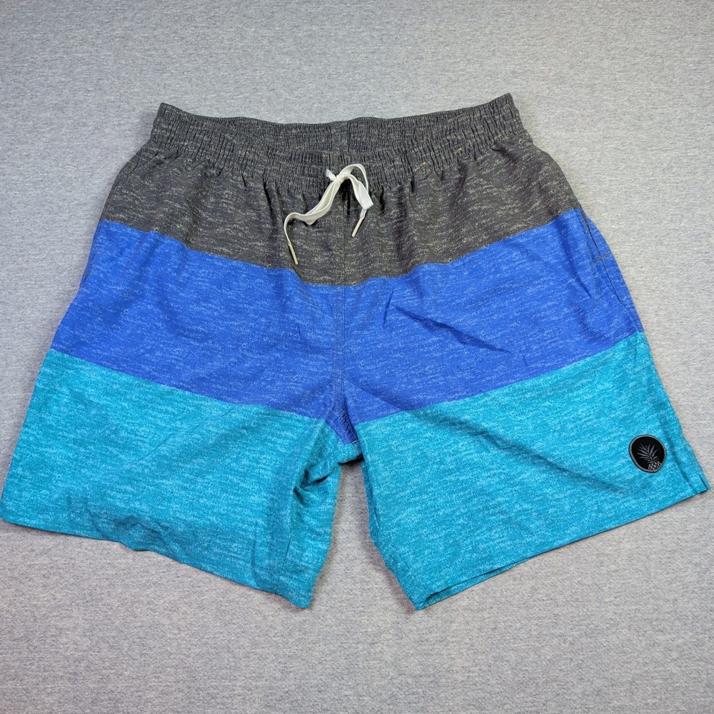 chubbies Blue, Dark Gray & Teal Colorblock Swim Trunks